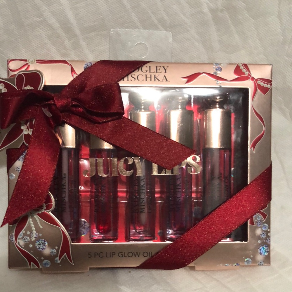 Badgley Mischka 5-Piece Juicy Gloss Lip Glow Oil Set - Red